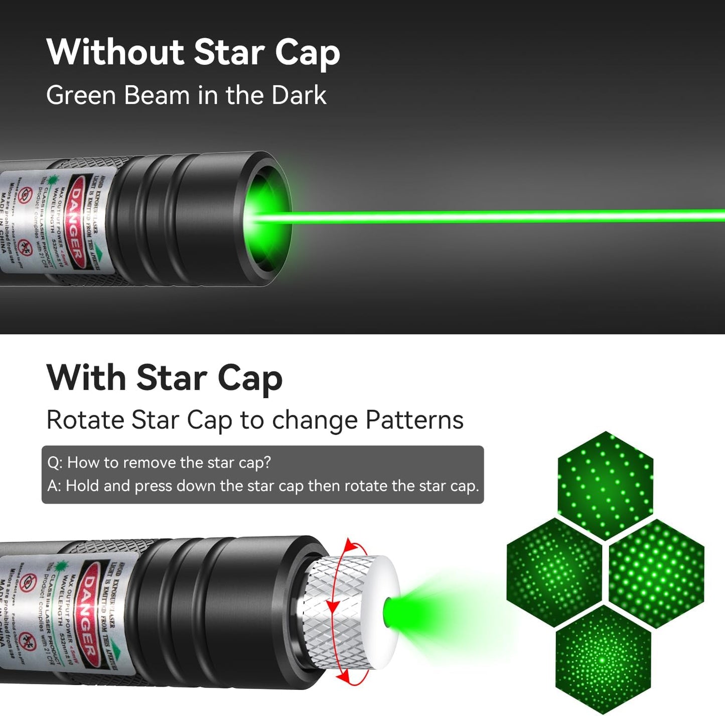 Rechargeable Laser Pointer Torch Light