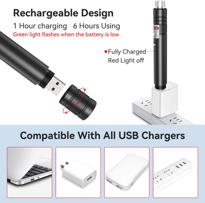Rechargeable Laser Pointer Torch Light