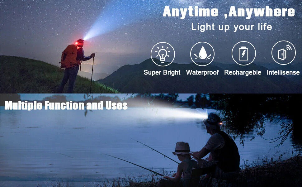 Rechargeable LED Headlamp 990000 Lumens