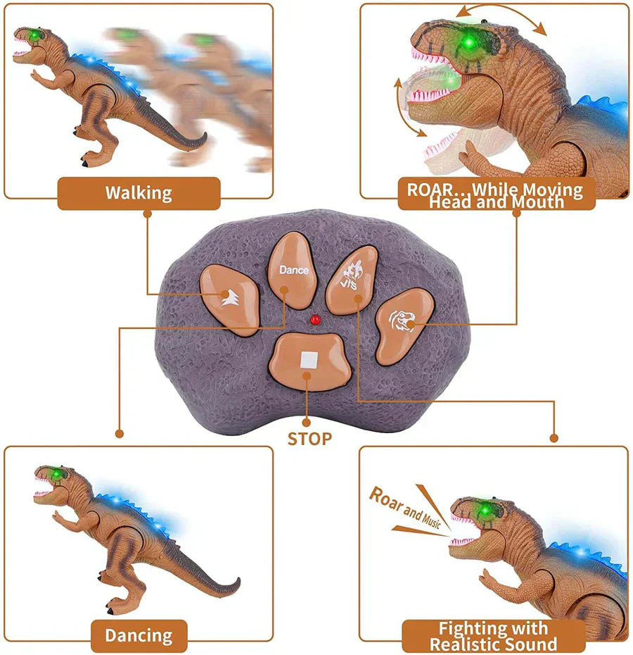 Remote Control T-Rex Dinosaur Toy with LED Light