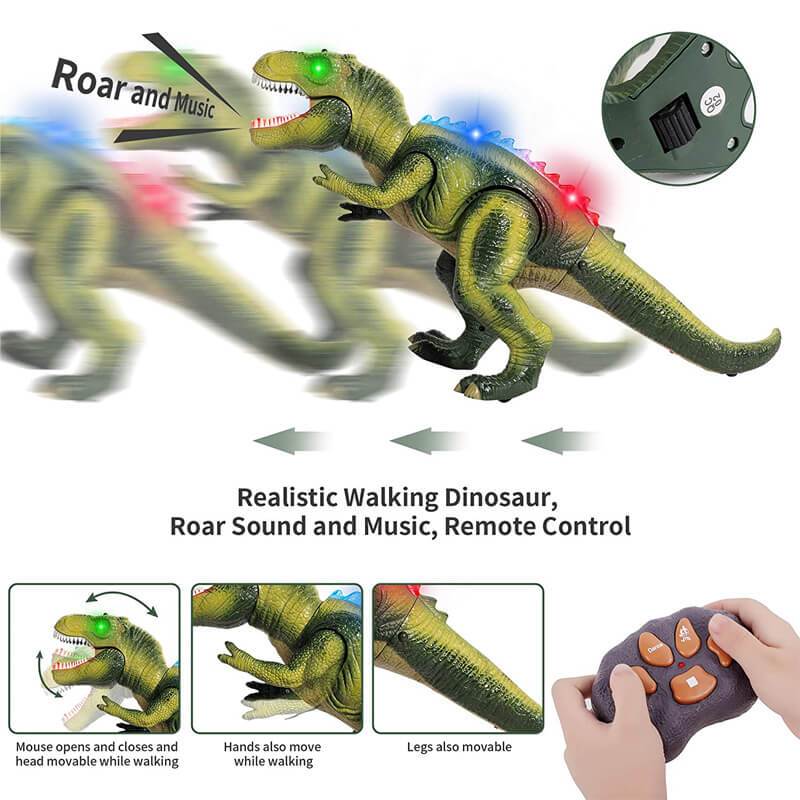 Remote Control T-Rex Dinosaur Toy with LED Light