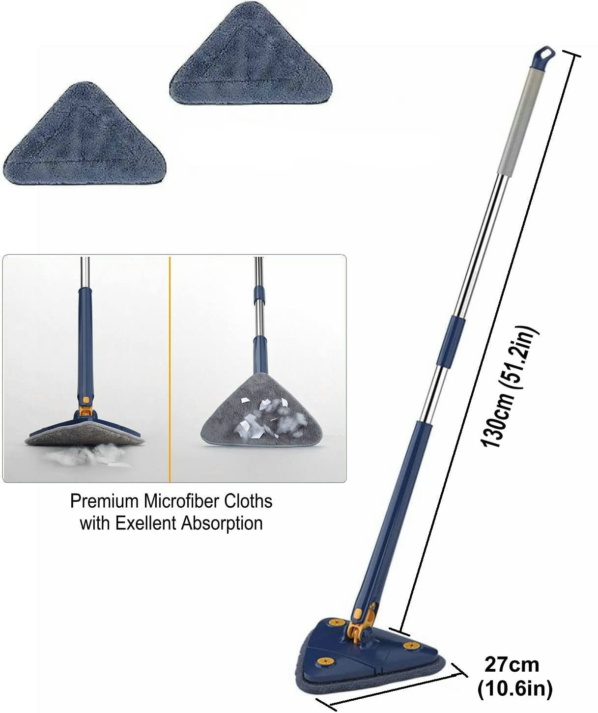 360 Degree Triangle Mop for Hardwood Tile Cleaning