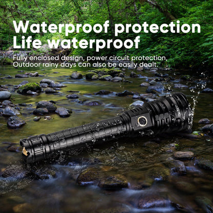 LED Flashlight USB Rechargeable 99000 Lumens XHP90