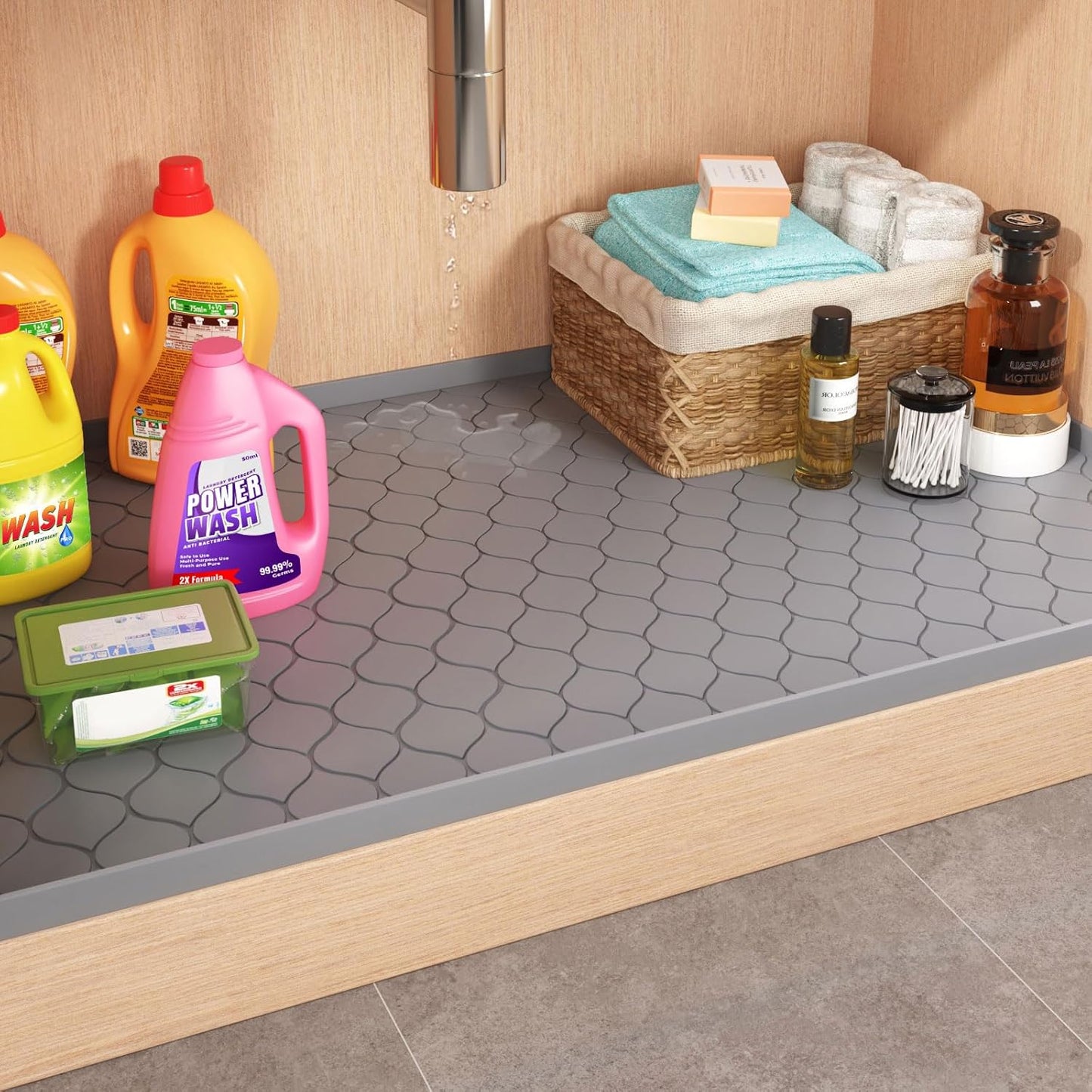 Silicone Under Sink Mat Waterproof Cabinet Liner