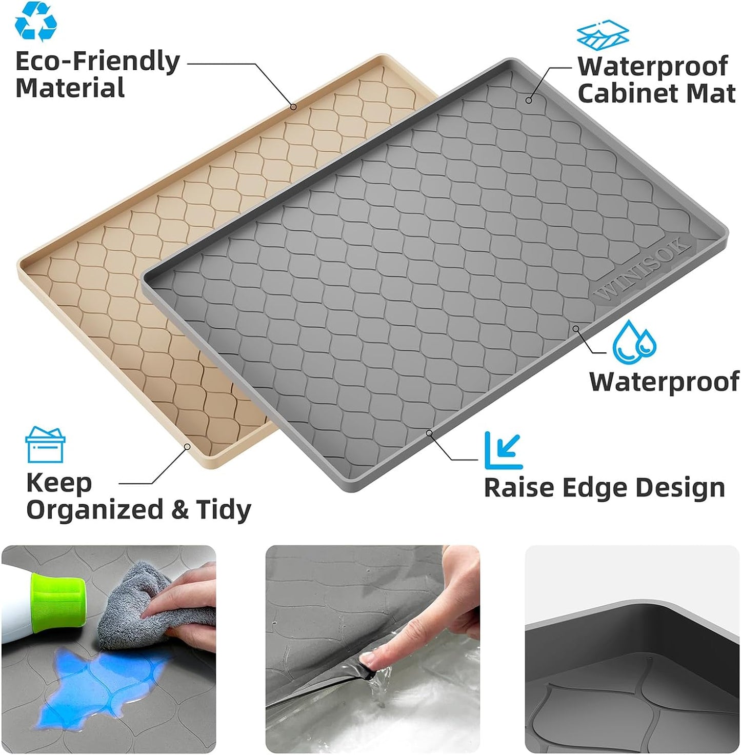 Silicone Under Sink Mat Waterproof Cabinet Liner