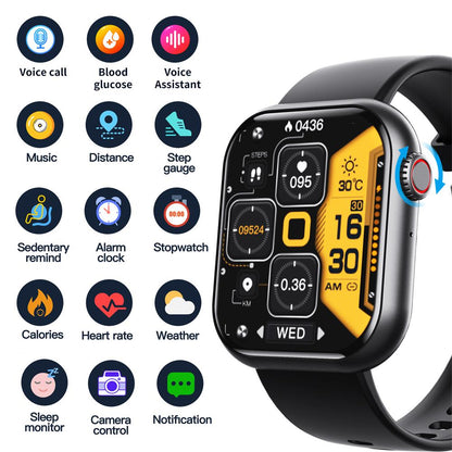 Smartwatch Blood Sugar Blood Pressure Heart Rate Sleep Monitor