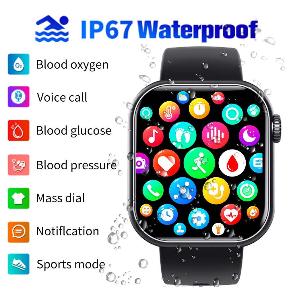 Smartwatch Blood Sugar Blood Pressure Heart Rate Sleep Monitor