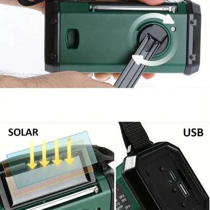 Solar Emergency Radio Power Bank LED Light
