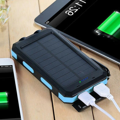 Solar Power Bank Charger Portable Battery Pack Waterproof