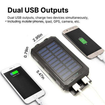 Solar Power Bank Charger Portable Battery Pack Waterproof
