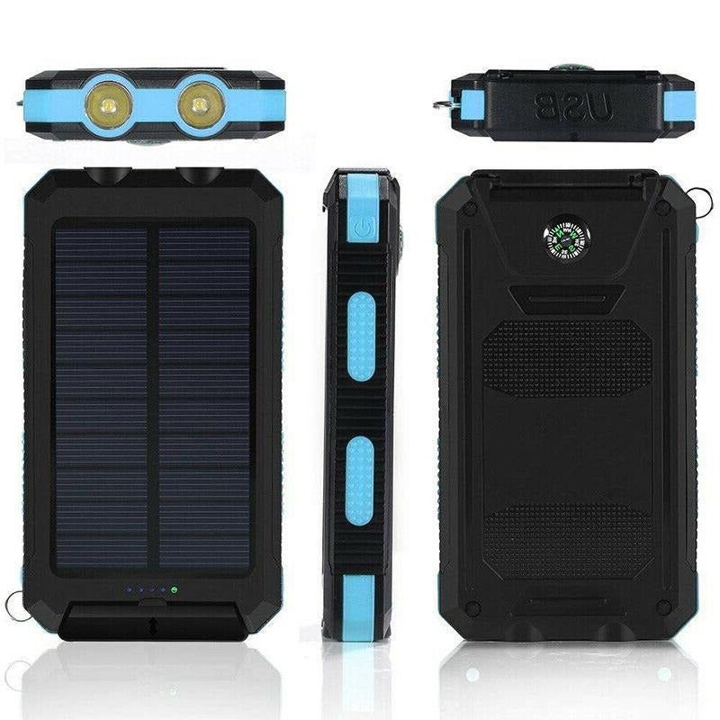 Solar Power Bank Charger Portable Battery Pack Waterproof