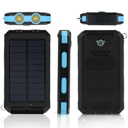 Solar Power Bank Charger Portable Battery Pack Waterproof