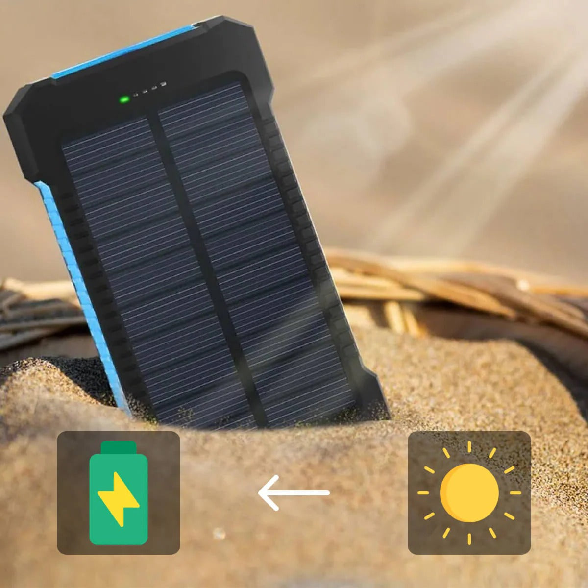 Solar Power Bank Charger Portable Battery Pack Waterproof