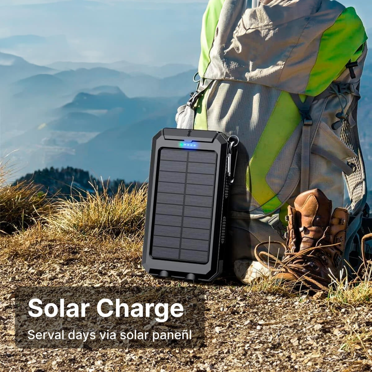 Solar Power Bank Charger Portable Battery Pack Waterproof