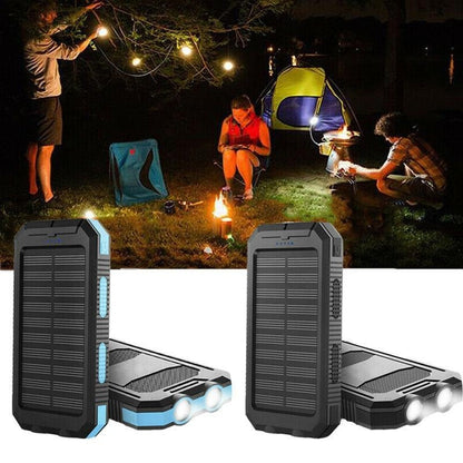 Solar Power Bank Charger Portable Battery Pack Waterproof