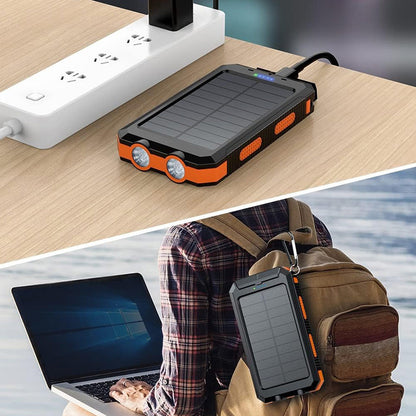 Solar Power Bank Charger Waterproof Torch Light