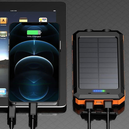 Solar Power Bank Charger Waterproof Torch Light