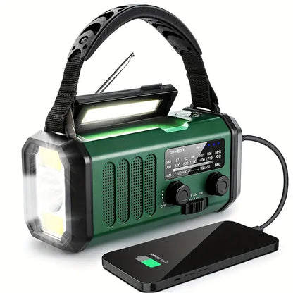 Solar Emergency Radio Flashlight Portable Battery Backup