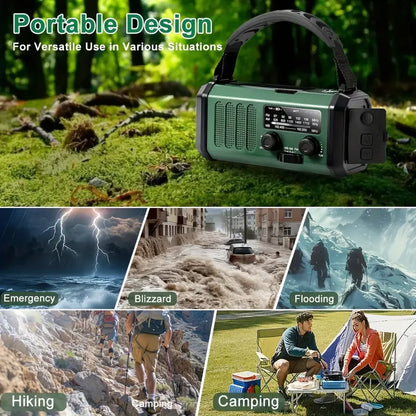 Solar Emergency Radio Flashlight Portable Battery Backup