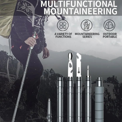 Hiking Walking Stick Survival Pole Adjustable Trekking Staff