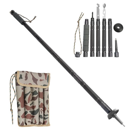 Hiking Walking Stick Survival Pole Adjustable Trekking Staff