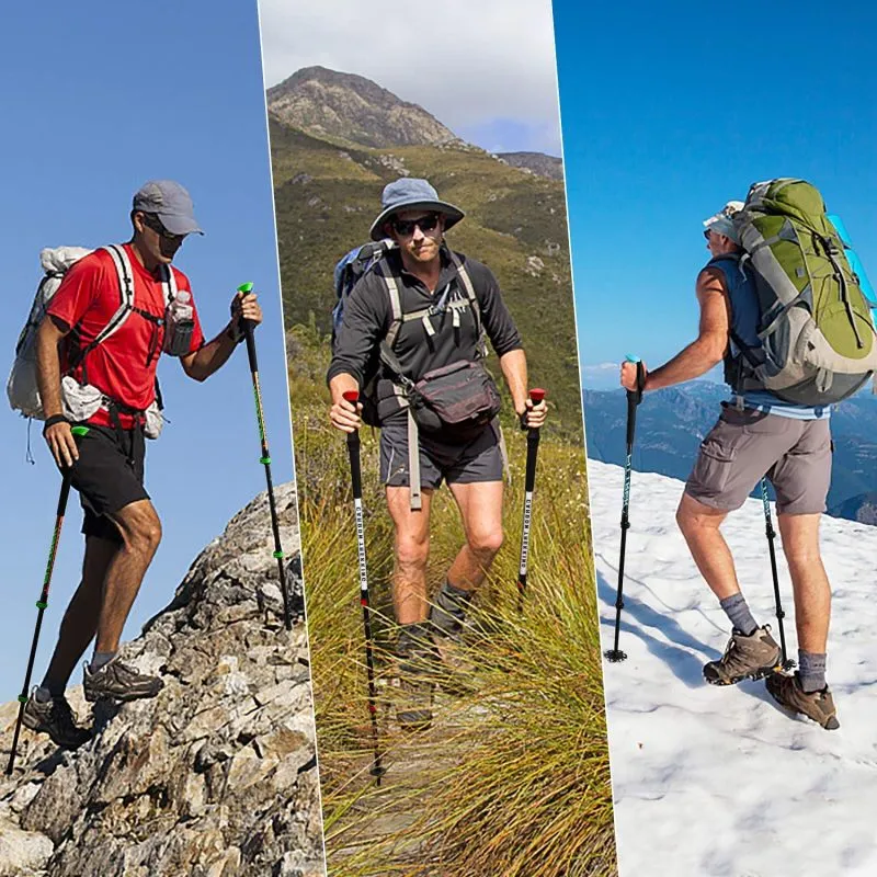 Hiking Walking Stick Survival Pole Adjustable Trekking Staff