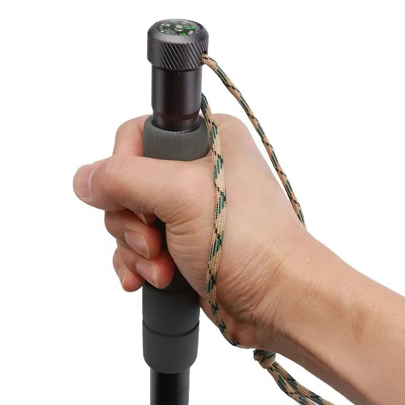 Hiking Walking Stick Survival Pole Adjustable Trekking Staff