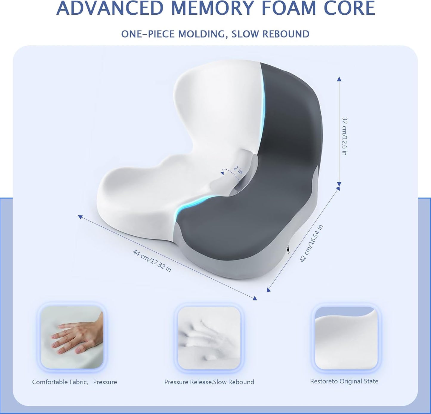 Truck Seat Cushion Memory Foam Lumbar Support Pillow