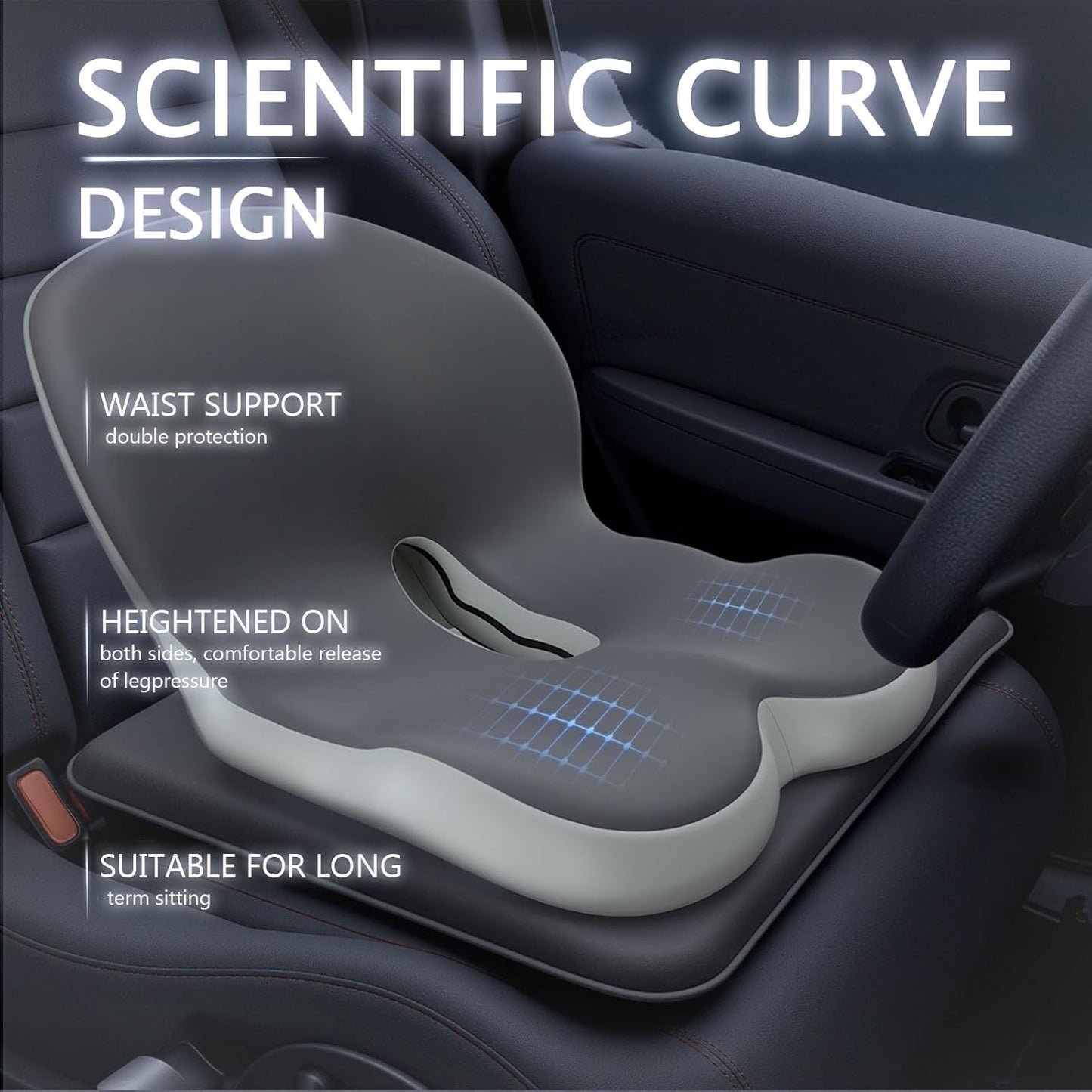 Truck Seat Cushion Memory Foam Lumbar Support Pillow