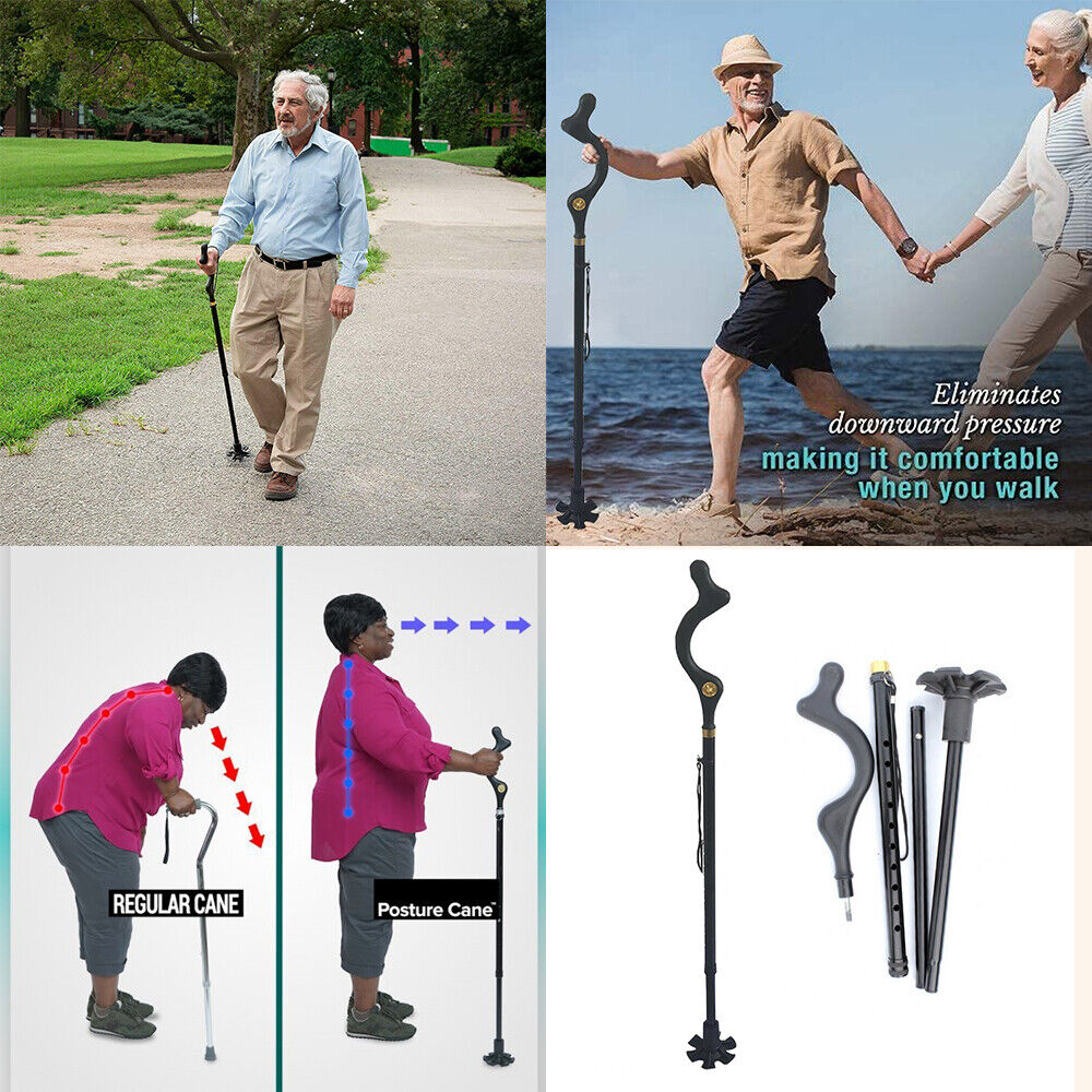 Adjustable Walking Stick Cane Ergonomic Grip Lightweight Design