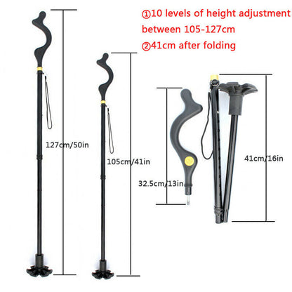 Adjustable Walking Stick Cane Ergonomic Grip Lightweight Design