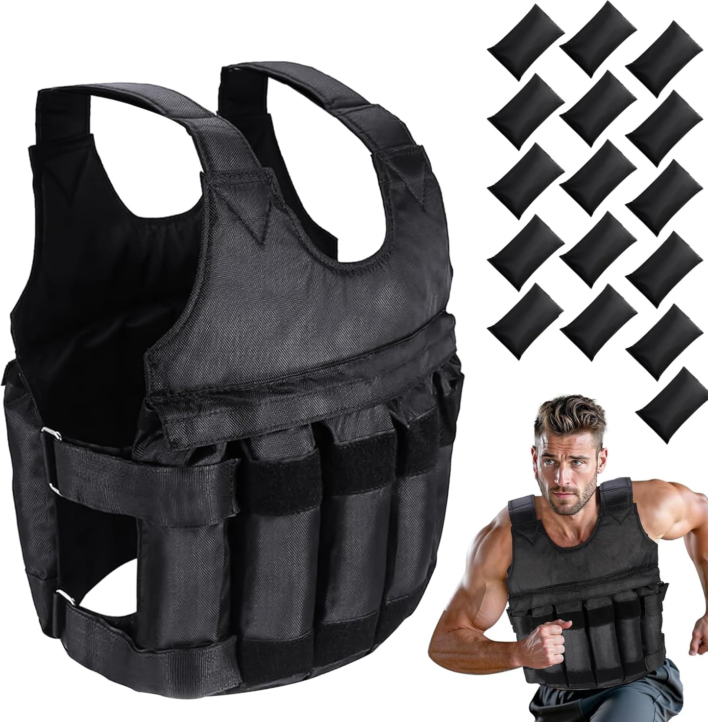 Weighted Training Vest 5Kg 10Kg 20Kg Adjustable Fitness Equipment