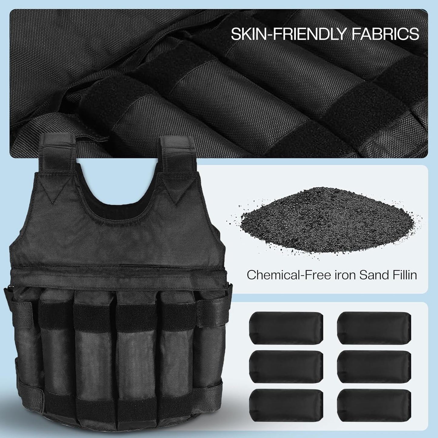 Weighted Training Vest 5Kg 10Kg 20Kg Adjustable Fitness Equipment