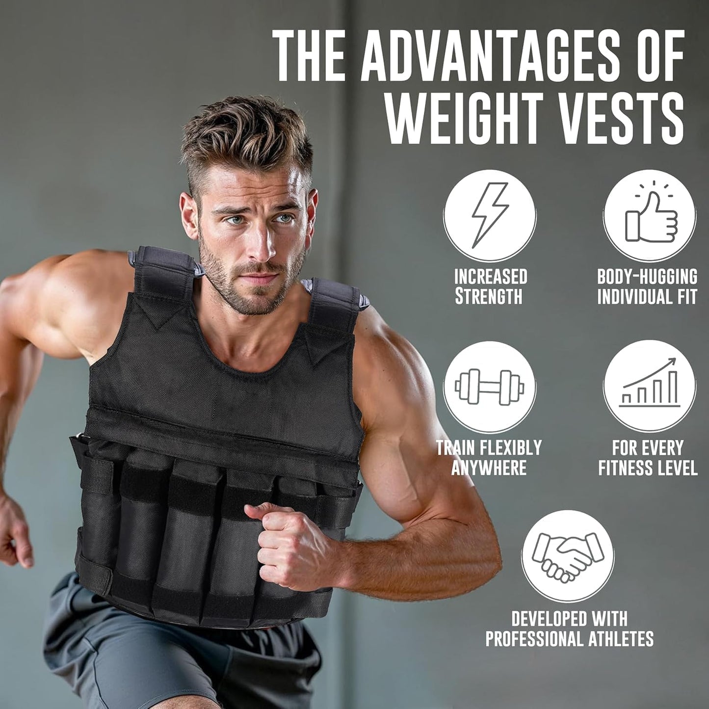 Weighted Training Vest 5Kg 10Kg 20Kg Adjustable Fitness Equipment