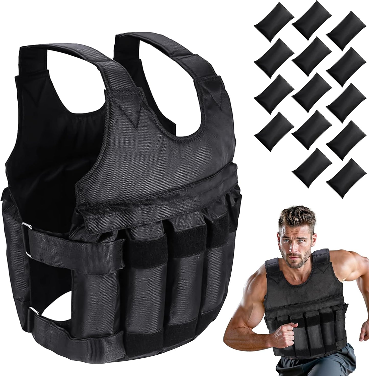 Weighted Training Vest 5Kg 10Kg 20Kg Adjustable Fitness Equipment