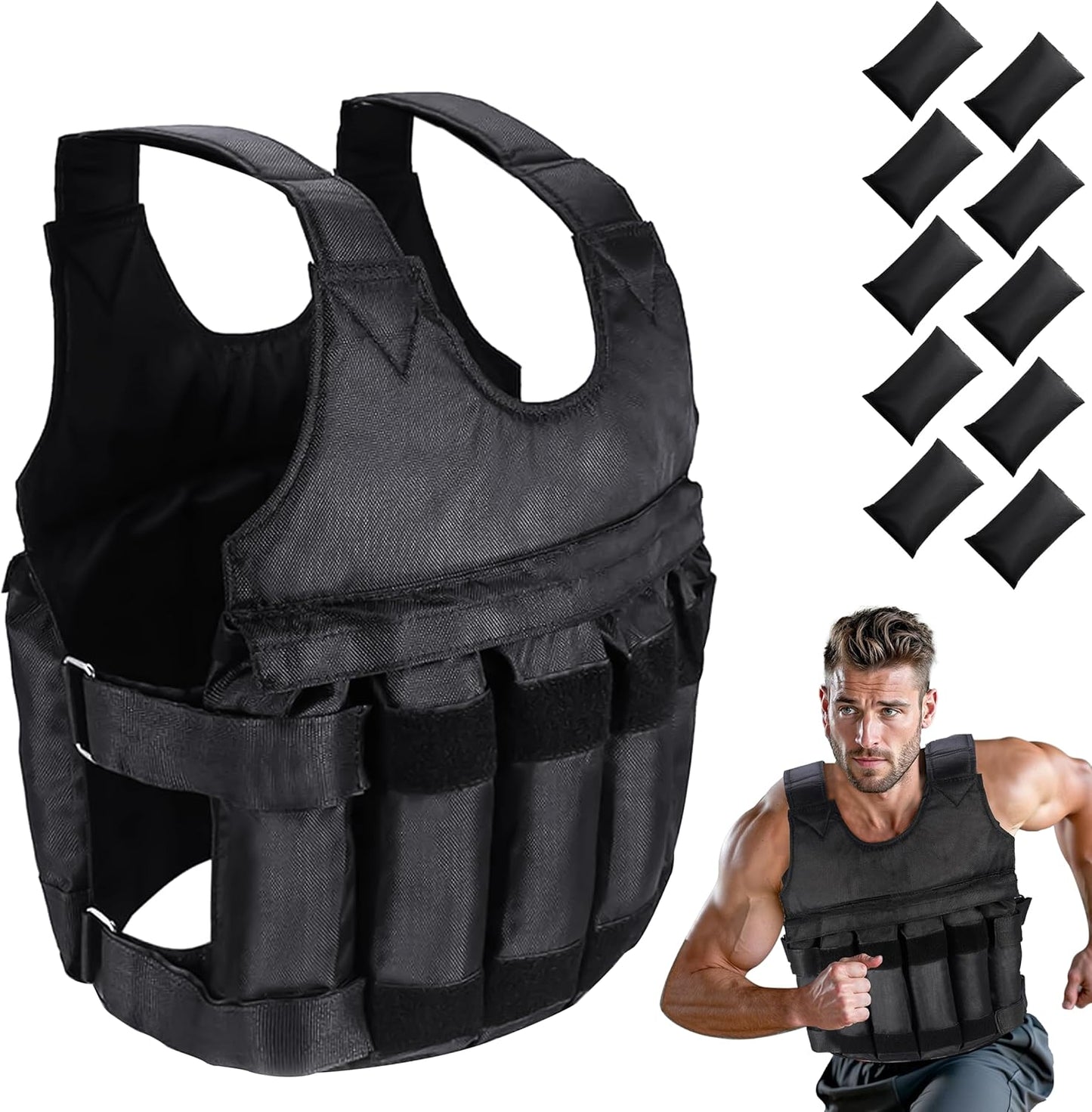 Weighted Training Vest 5Kg 10Kg 20Kg Adjustable Fitness Equipment