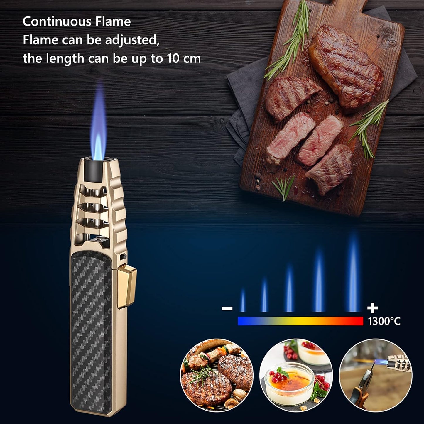 Butane Torch Lighter Windproof Flame Igniter Portable