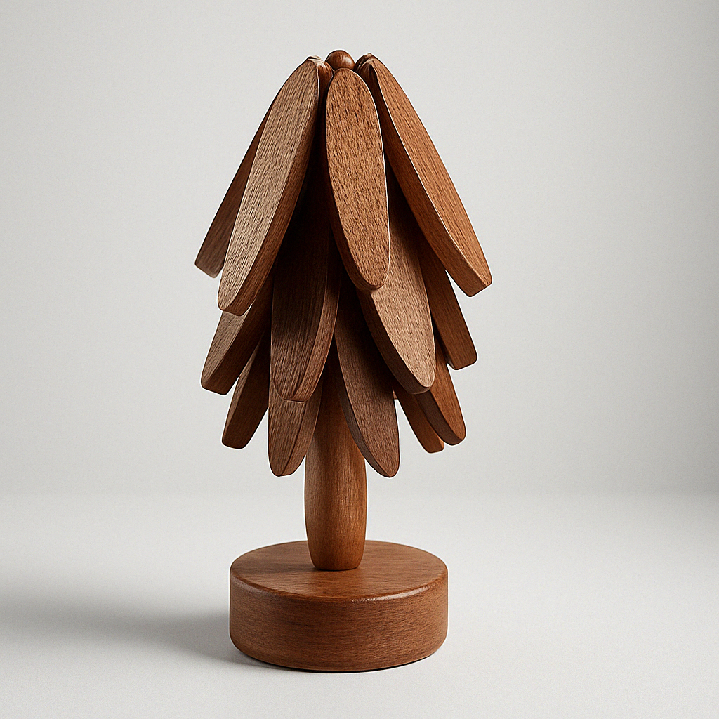 Circular Wood Coasters Set Table Accessories