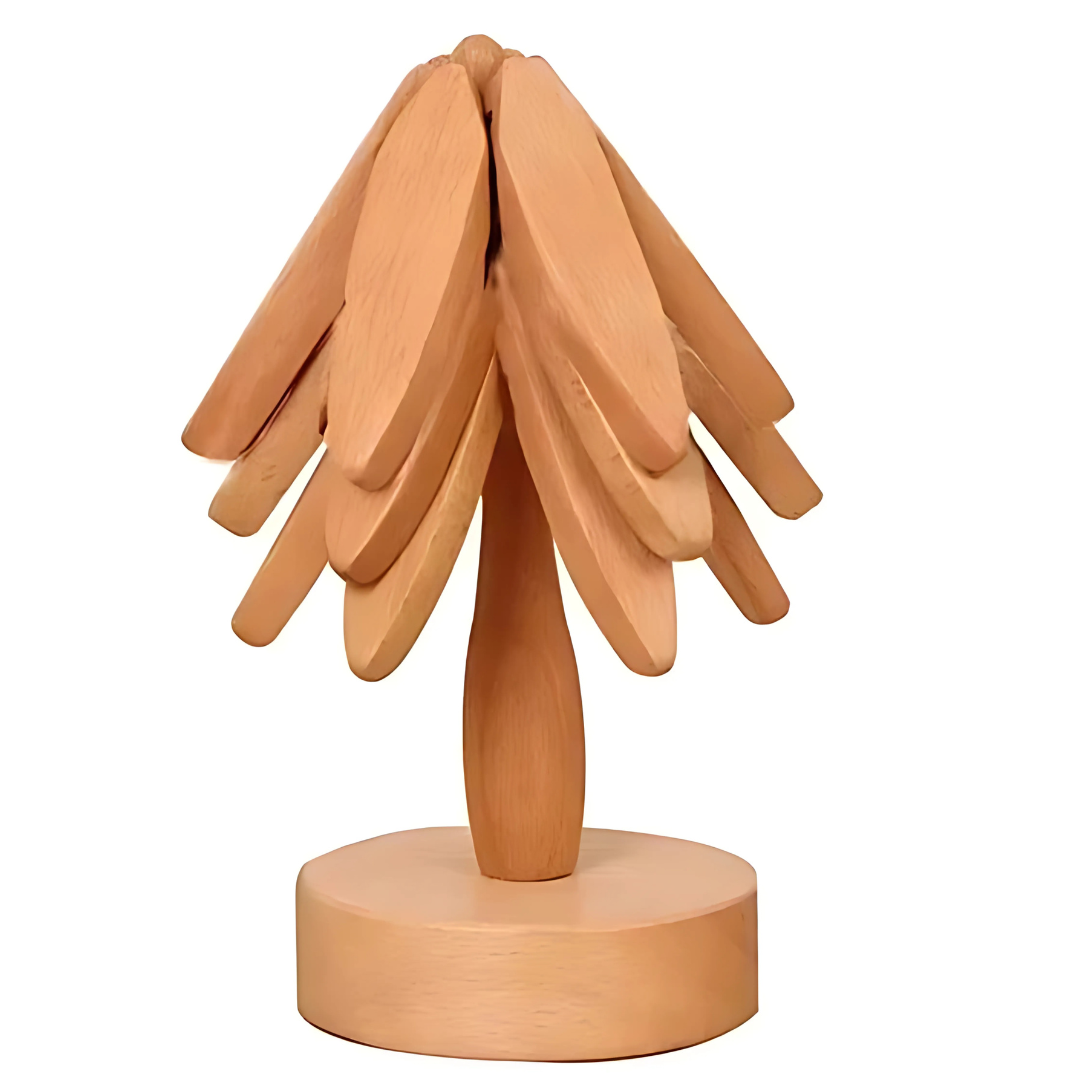 Circular Wood Coasters Set Table Accessories