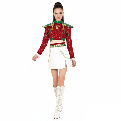 Xmas Pop Idol Costume Dress Holiday Outfit